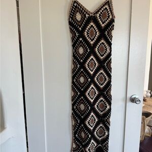 Elan Black and Cream Maxi Dress